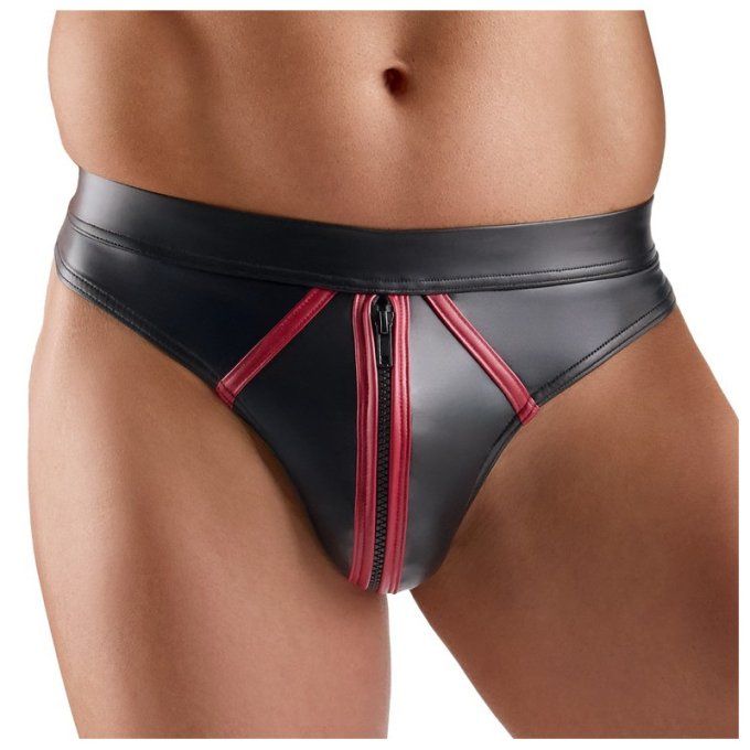 String avec zip Menecio Noir-Rouge