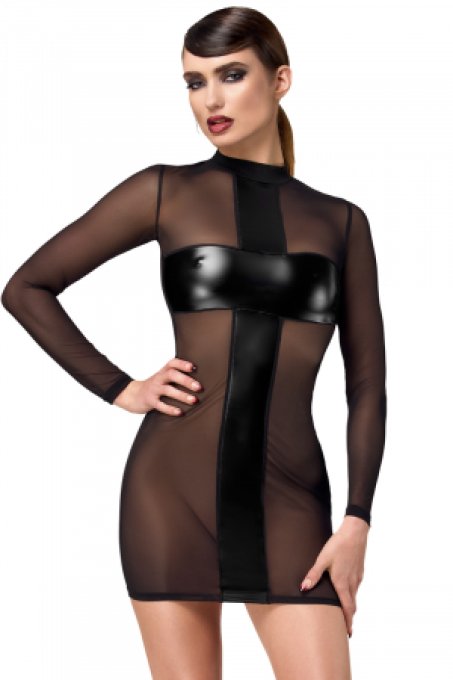 Mini robe tulle et wetlook Crossfire F369 