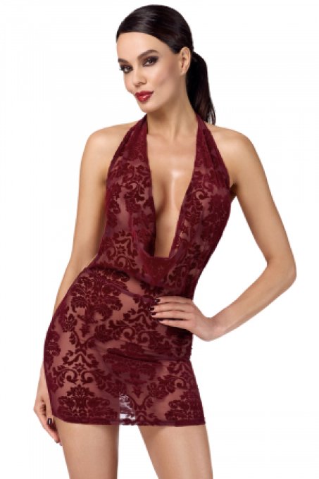 Mini robe dos nu en tulle floqué Kink Royal F385 