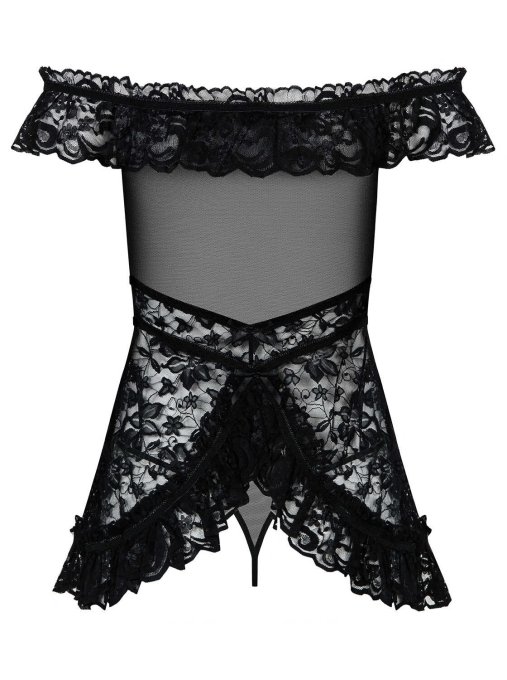 Flores babydoll - Noir