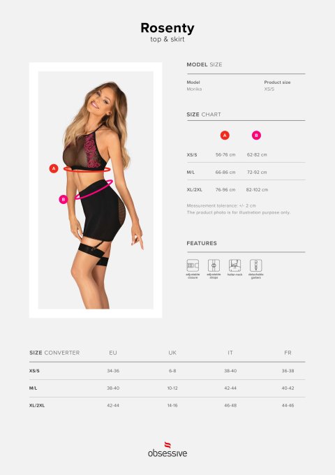 Rosenty ensemble Top et Jupe - Noir