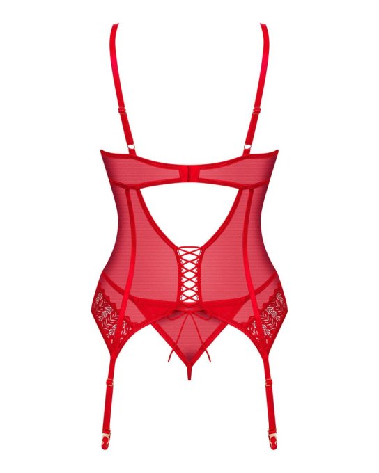 Ingridia corset et string - Rouge