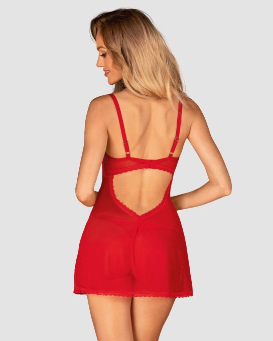 Chilisa babydoll et string - Rouge