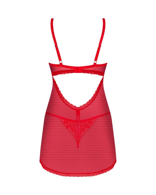 Chilisa babydoll et string - Rouge