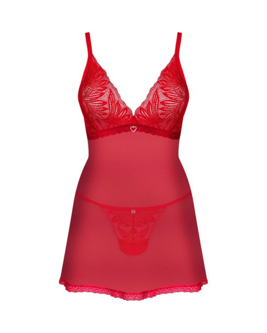 Chilisa babydoll et string - Rouge