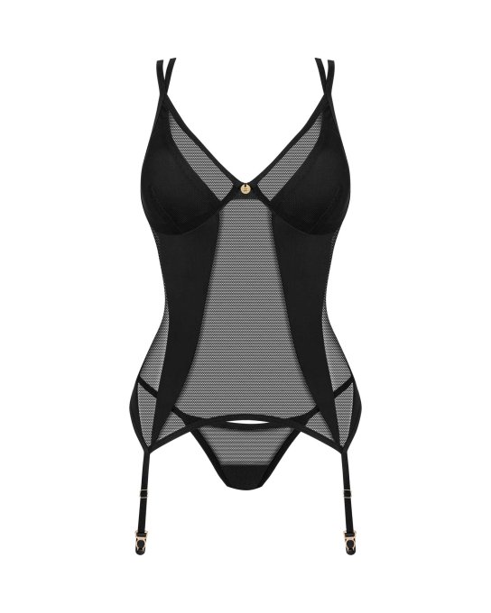 Nesari corset et string - Noir