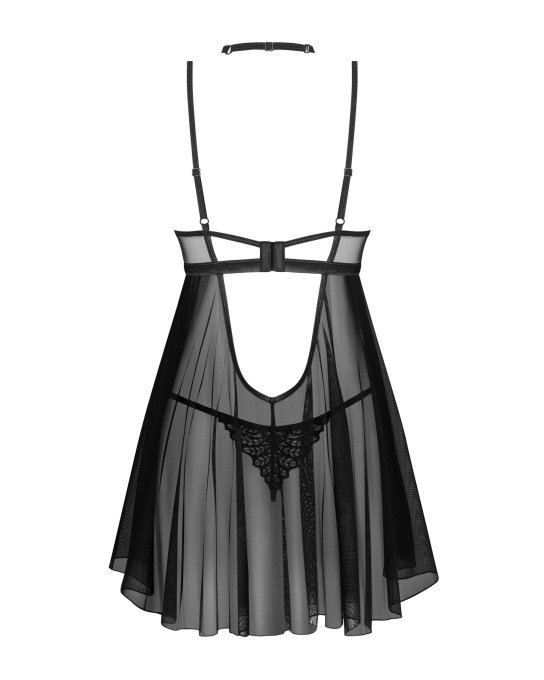 Donarella babydoll et String - Noire - NP