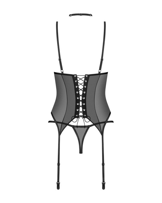 Donarella corset et string - Noir NP