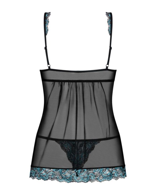 Amanta Babydoll - Noir et Turquoise
