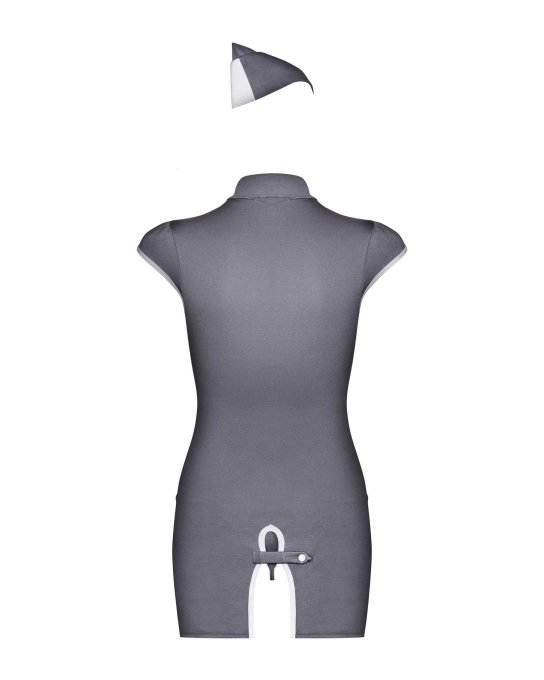Stewardess Costume 3 pcs - Gris