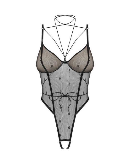 Anniverse special body ouvert et harnais - Noirs