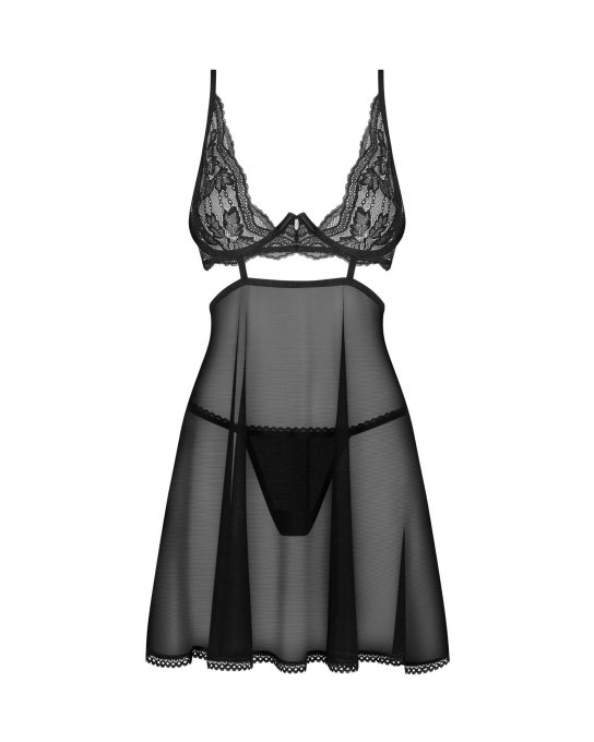Nutris babydoll et String - Noire