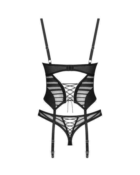 Lune Bellis corset et string - Noirs
