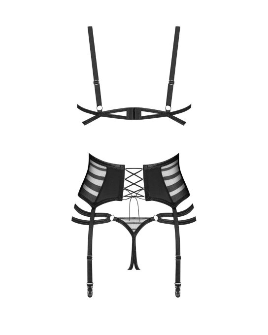 Lune Bellis ensemble ouvert 3 pi�ces - Noir