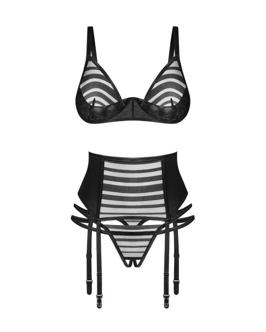 Lune Bellis ensemble ouvert 3 pi�ces - Noir