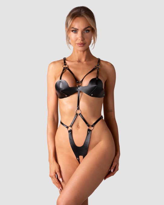 Dame controle body ouvert - Noir
