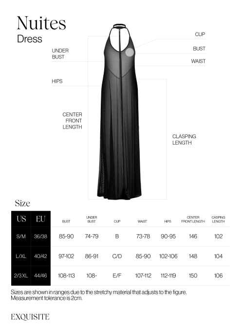 Nuites robe longue - Noire