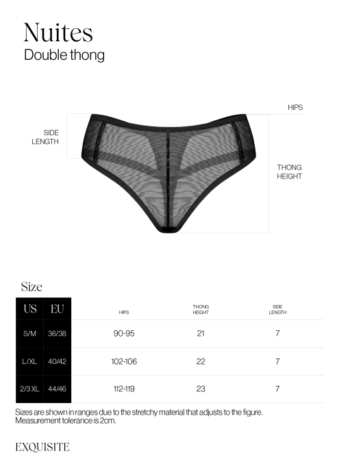 Nuites double string - Noir