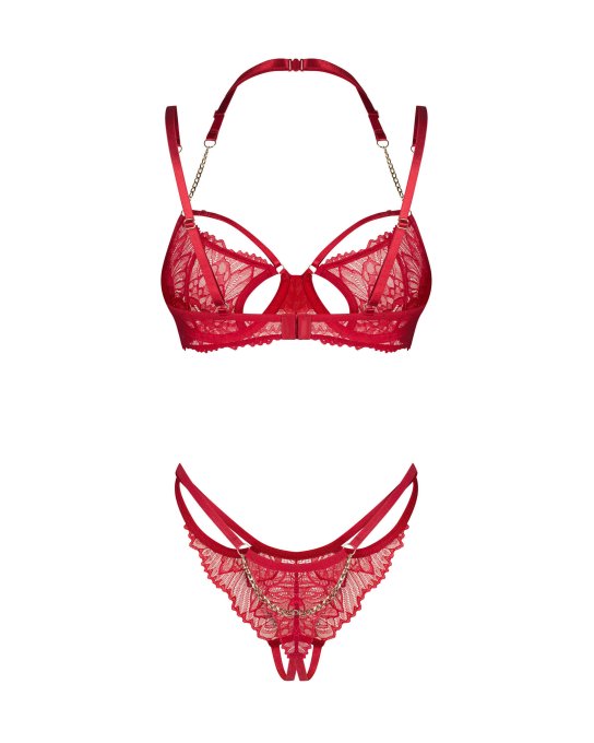 Matildea ensemble lingerie ouvert rouge