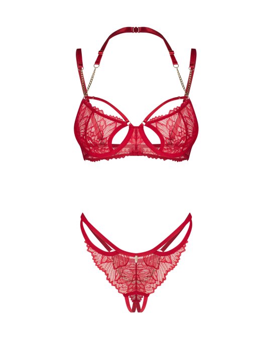 Matildea ensemble lingerie ouvert rouge