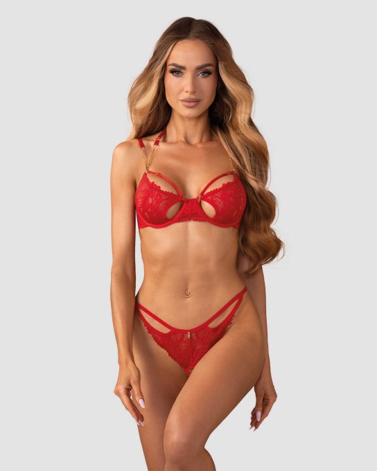 Matildea ensemble lingerie ouvert rouge