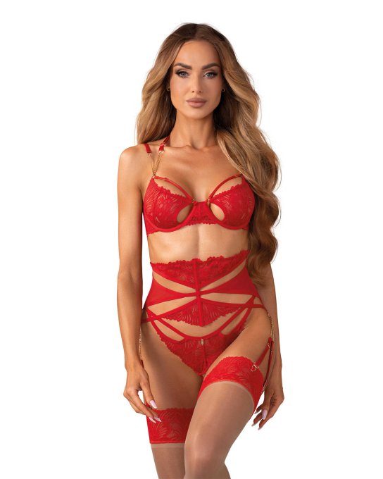 Matildea ensemble lingerie ouvert rouge
