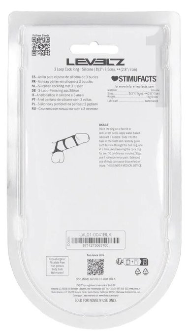 Anneau pénien 3-Loop Noir