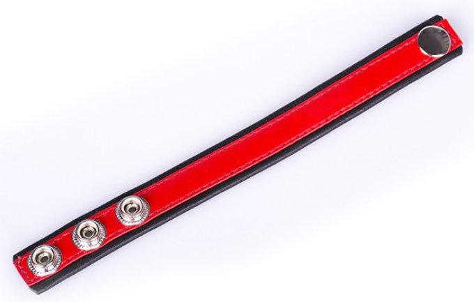 Anneau pénien Cuir Rouge et noir