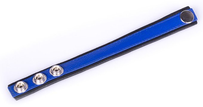 Anneau pénien en cuir Bleu et noir