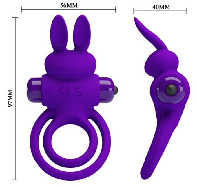 Anneau vibrant avec Rabbit Bunny Ring 27mm