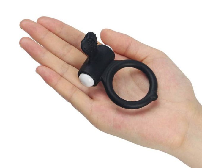 Anneau Vibrant Power Clit HEART – Noir