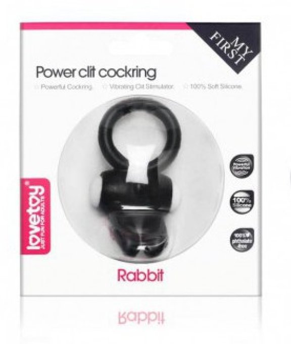Anneau vibrant Power Clit Rabbit - Noir