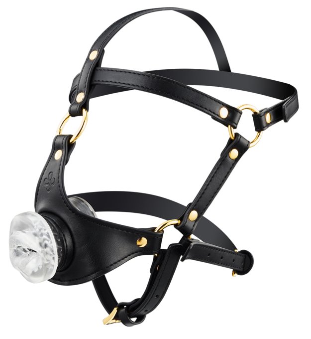 Bâillon avec Masturbateur Entrée Bouche Tranlips 30mm