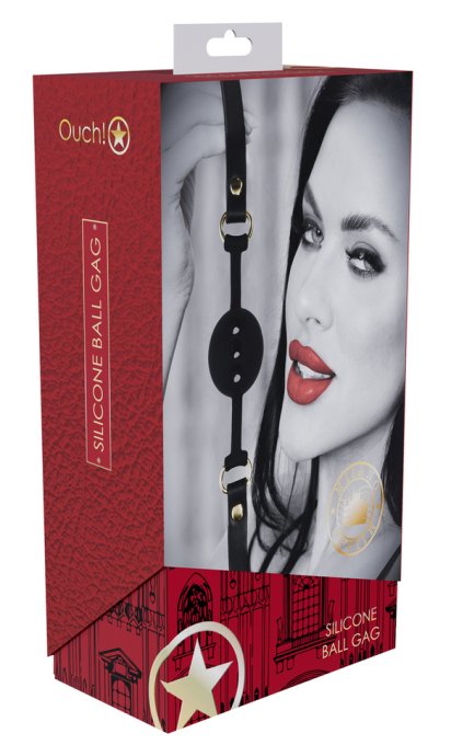 Bâillon-Boule Milan 41mm Noir et Rouge