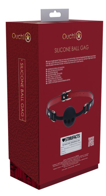 Bâillon-Boule Milan 41mm Noir et Rouge