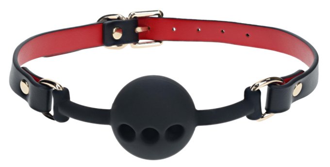 Bâillon-Boule Milan 41mm Noir et Rouge