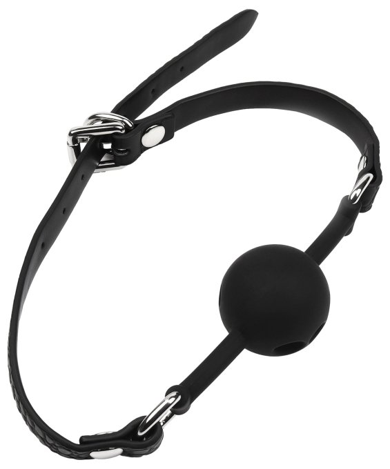 Bâillon-boule Motif Croco Feros Noir