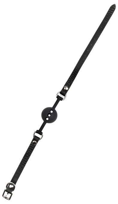 Bâillon-boule Motif Croco Feros Noir