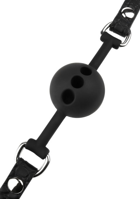 Bâillon-boule Motif Croco Feros Noir