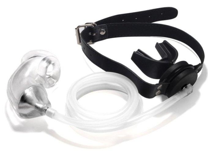 Bâillon Urinoir avec Cage souple Noir