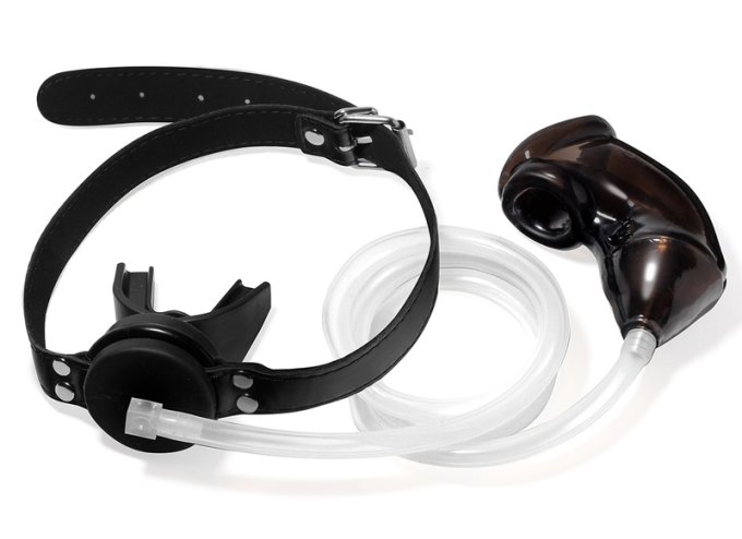 Bâillon Urinoir avec Cage souple Noir