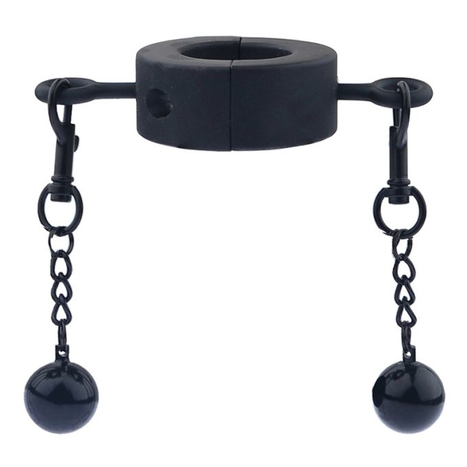 Ballstretcher en métal avec Boules Testicle S 32mm - Hauteur 12mm - Poids 275g Noir