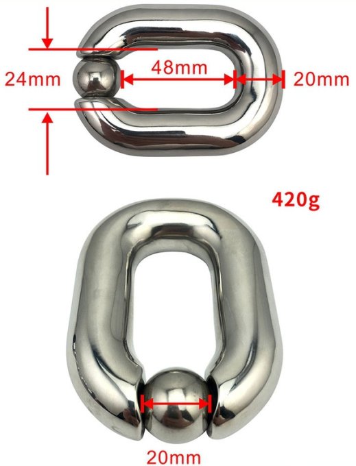 Ballstretcher en métal Oval Ball M 45 x 25mm - 425g