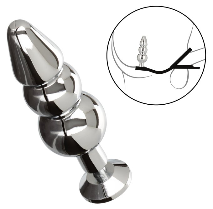 Ballstretcher et Plug Bijou en métal Beaded Star Fucker 8 x 2.7cm