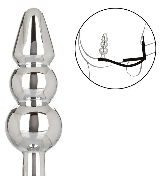 Ballstretcher et Plug Bijou en métal Beaded Star Fucker 8 x 2.7cm
