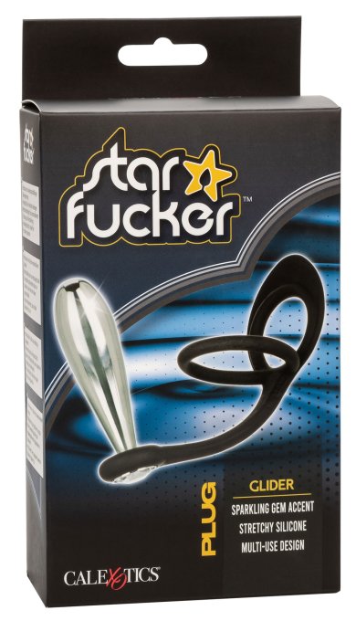 Ballstretcher et Plug bijou en métal Glider Star Fucker 9 x 2.8cm