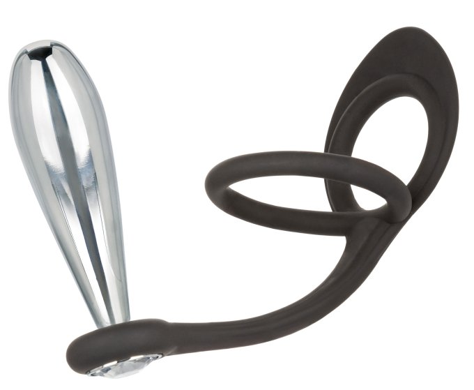 Ballstretcher et Plug bijou en métal Glider Star Fucker 9 x 2.8cm