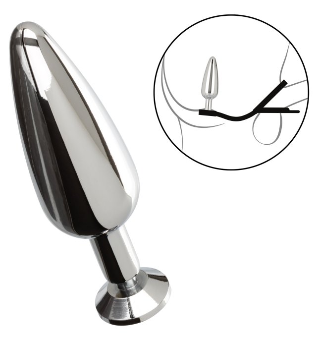 Ballstretcher et Plug bijou en métal Slim Star Fucker 9 x 2.8cm