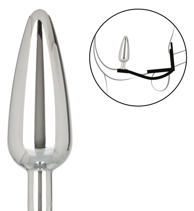 Ballstretcher et Plug bijou en métal Slim Star Fucker 9 x 2.8cm