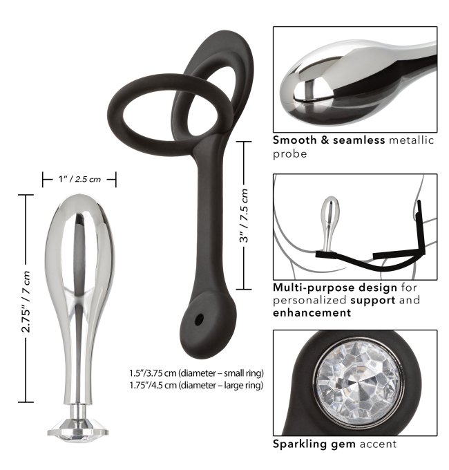 Ballstretcher et Plug bijou en métal Teardrop 8 x 2.9cm
